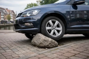 Auto geparkeerd op stenen kei aangetroffen in Vlaardingen