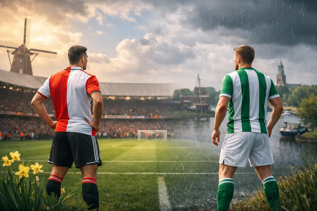 Belangrijke competitiewedstrijd tussen Feyenoord en FC Groningen om tweede plaats