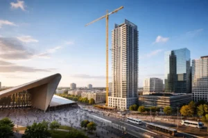 Bouw van nieuwe 133 meter hoge woontoren bij Rotterdam Centraal start na zomer