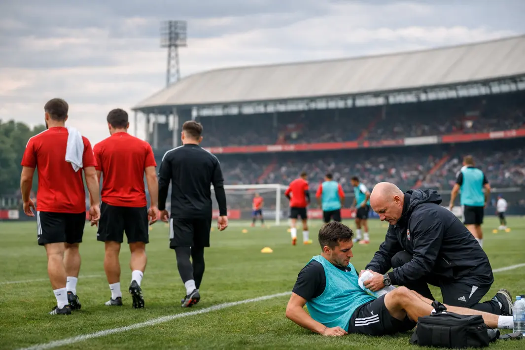 Drie spelers afwezig tijdens openbare training Feyenoord, coach werkt aan herstel