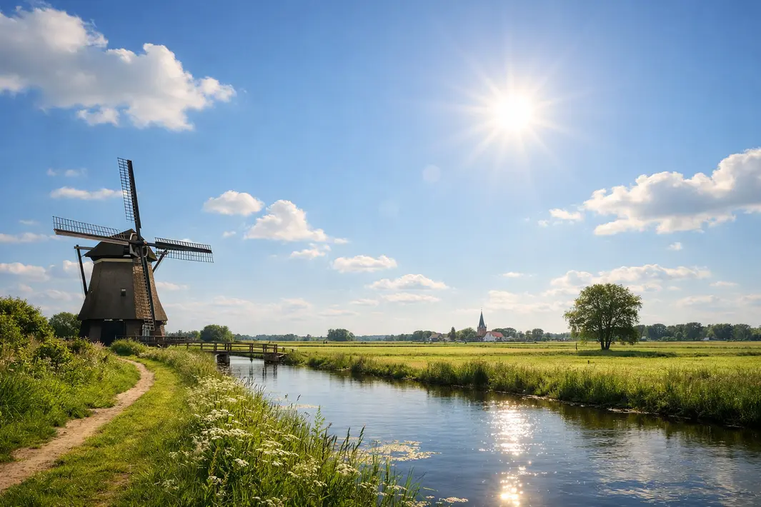 Droog met regelmatig zon en milde temperaturen vandaag
