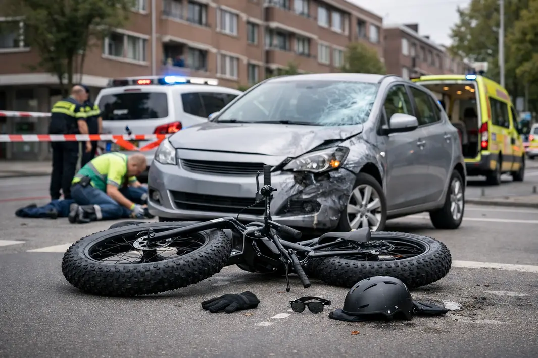 Fatbike bestuurder gewond na aanrijding met auto in Rotterdam-West