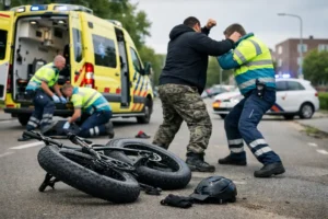 Fatbiker valt na aanrijding en slaat ambulancemedewerker in Zwijndrecht