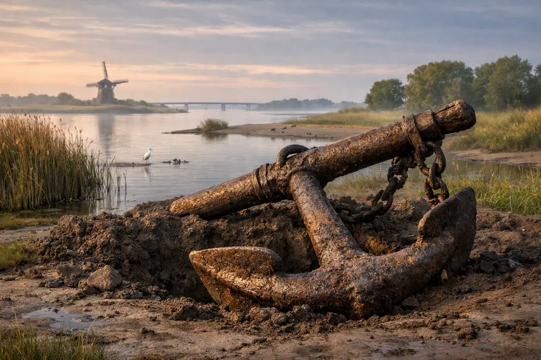 Historisch anker ontdekt in natuurgebied Hellegatsplaten