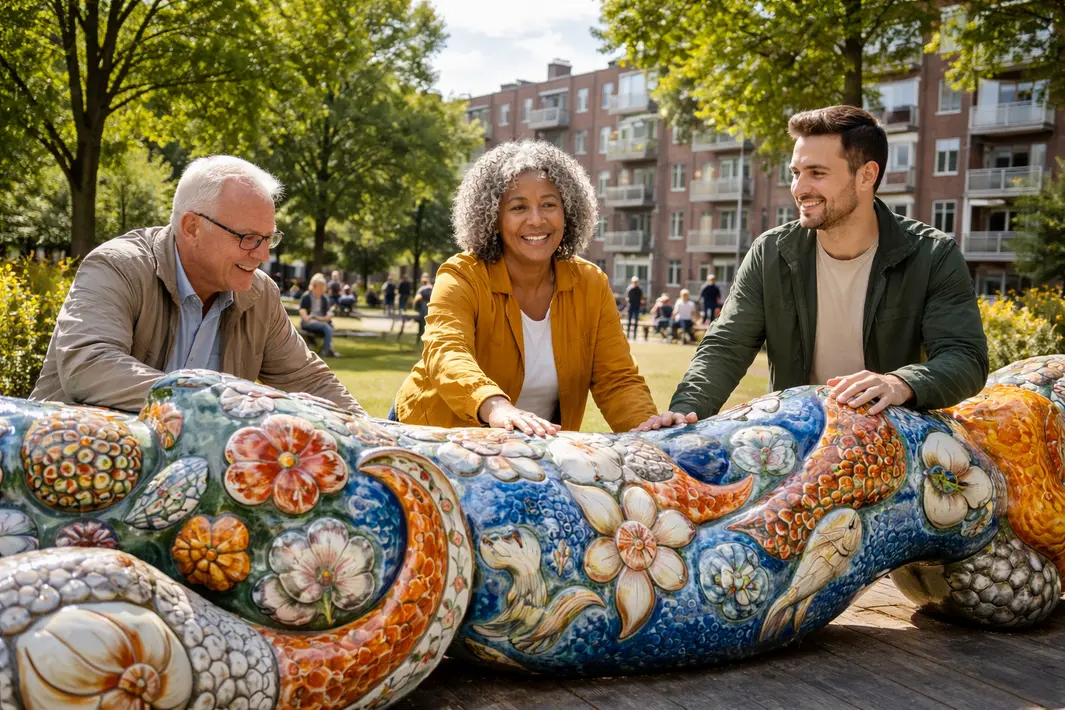 Keramieken kunstwerk verbindt bewoners van Rotterdamse wijk