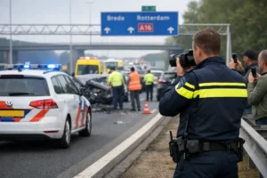 Meer dan 200 boetes voor rijden en filmen bij ongeval op A16