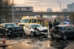 Meerdere auto’s beschadigd na ernstig ongeluk in Rotterdam