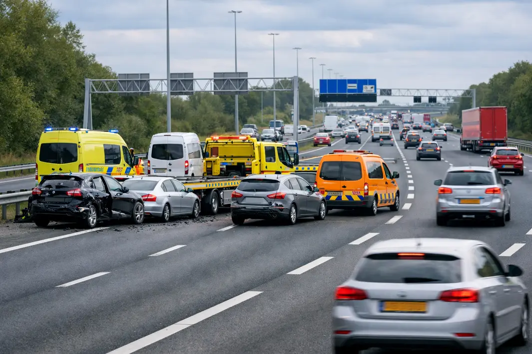 Meerdere voertuigen betrokken bij ongeluk op A15, weg inmiddels vrijgegeven