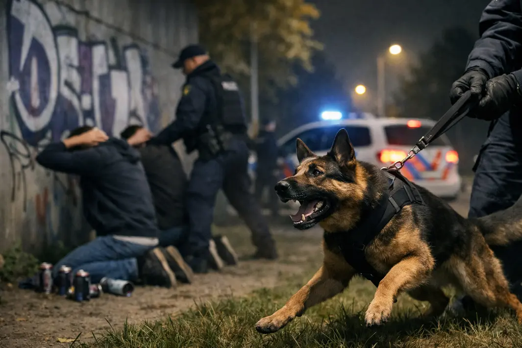 Politiehond helpt bij vangen van graffiti-spuiters na vluchtpoging