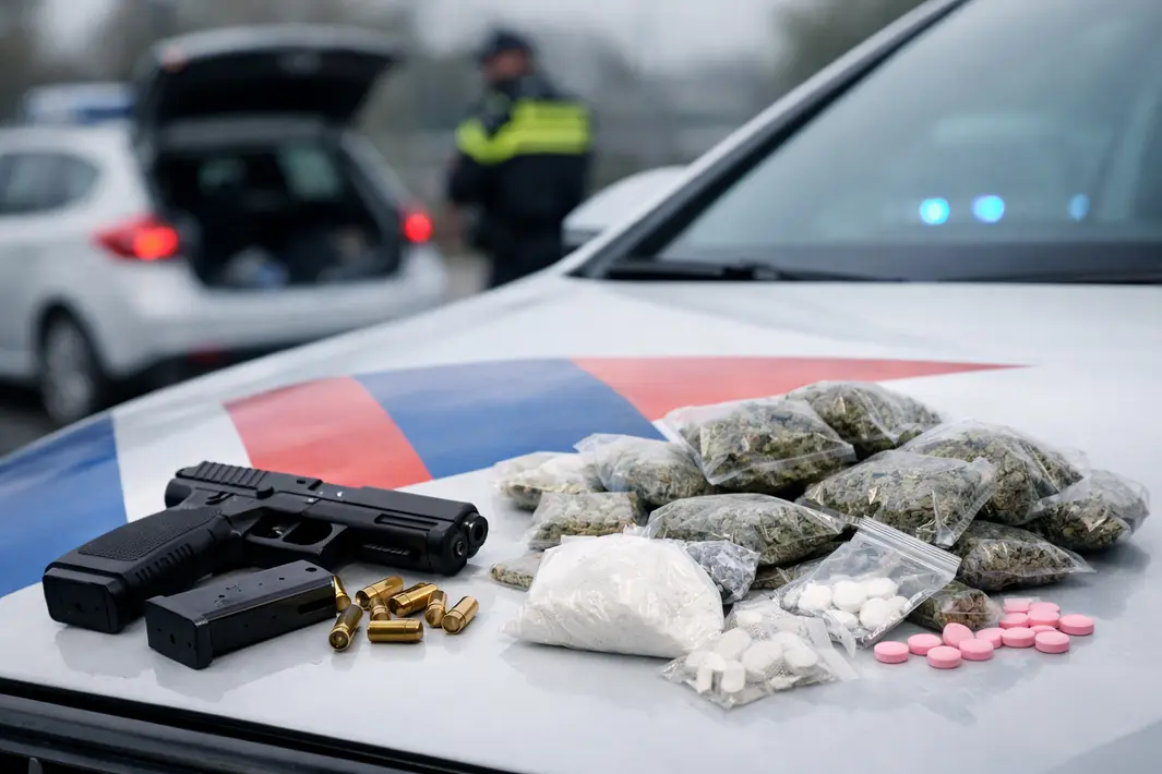 Vuurwapens en drugs aangetroffen na verkeerscontrole door technische mankementen