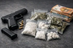 Wapen en meerdere zakjes drugs aangetroffen bij controle in Rotterdam-Feijenoord