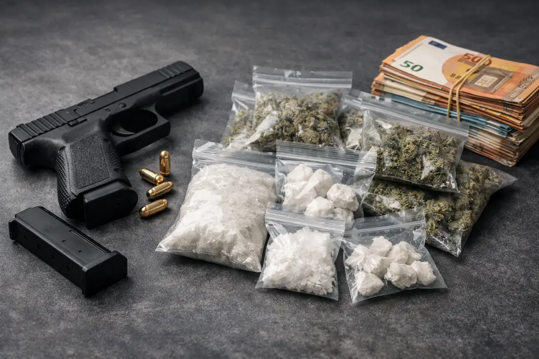 Wapen en meerdere zakjes drugs aangetroffen bij controle in Rotterdam-Feijenoord