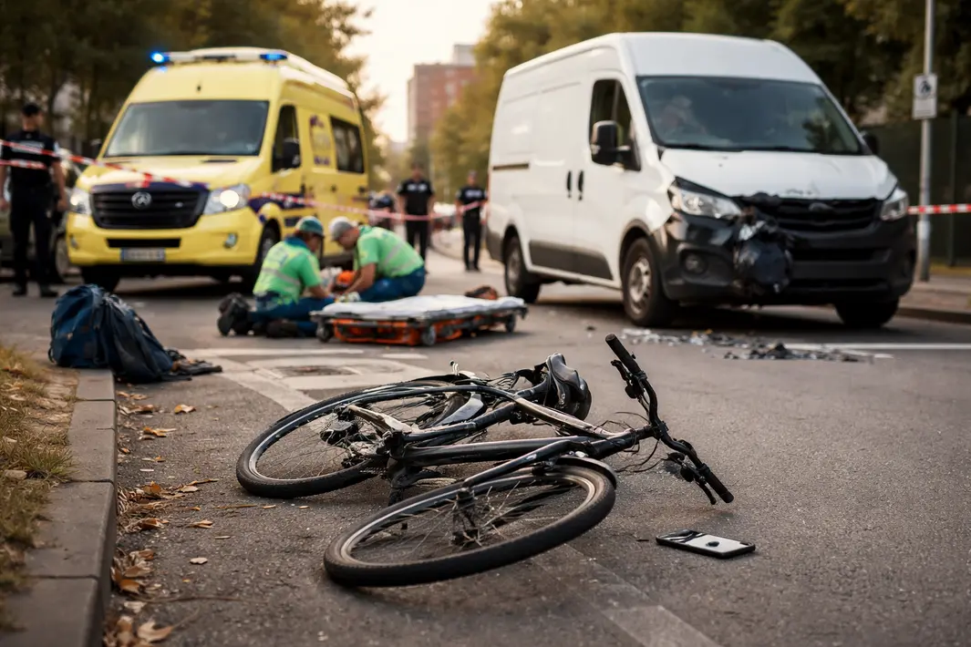 Zwaargewonde fietser na aanrijding met bestelbus in Rotterdam-IJsselmonde