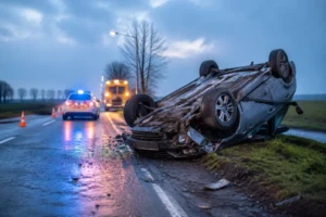 Bestuurder onder invloed betrokken bij ongeval met over de kop geslagen auto
