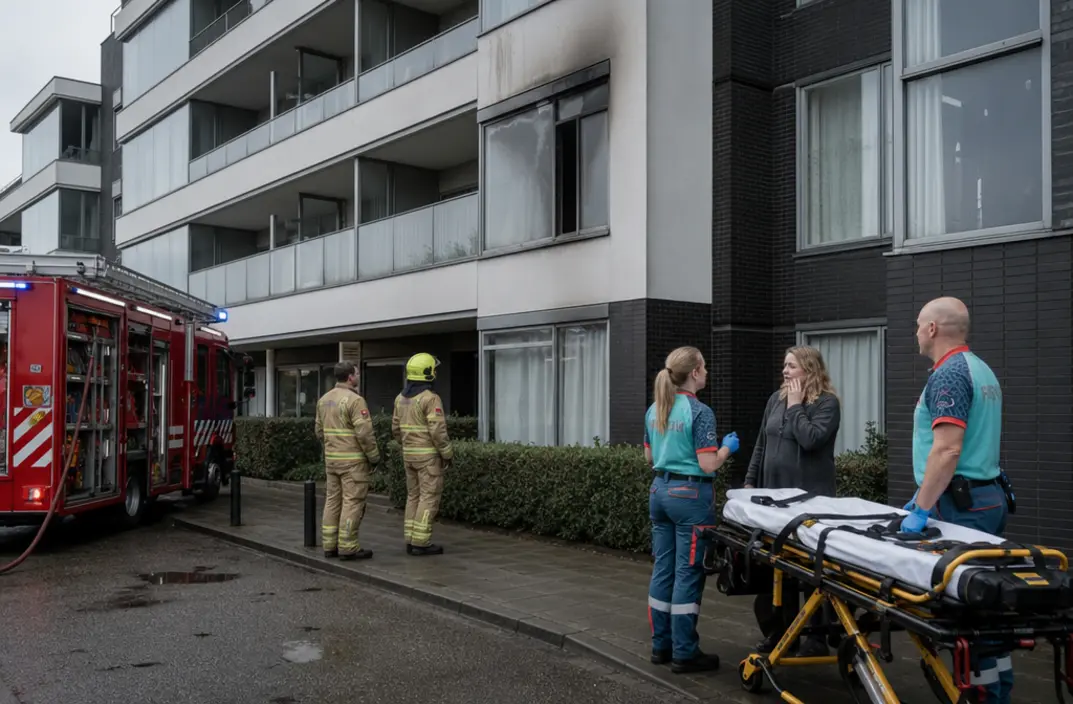 Brand in flatwoning in Rotterdam: vrouw raakt gewond maar weigert ambulance
