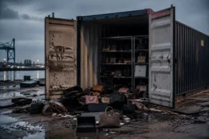 Container met dure designertassen in Rhoon geplunderd, forse schade