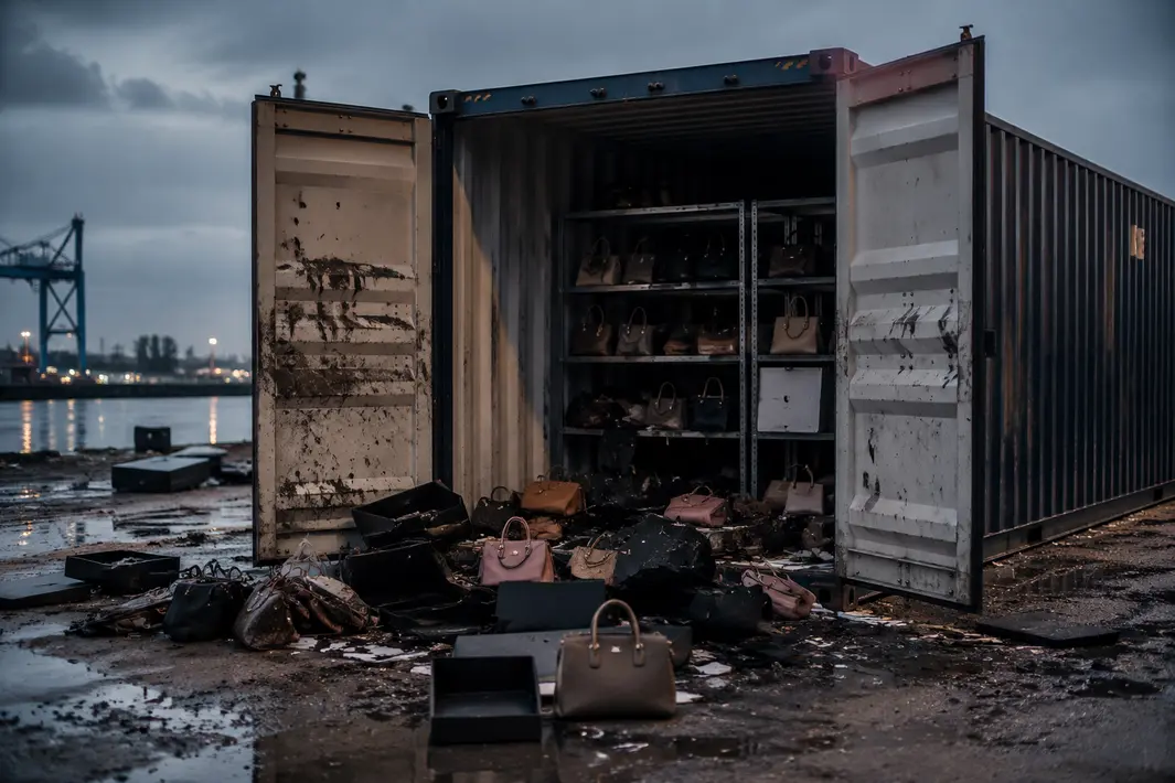 Container met dure designertassen in Rhoon geplunderd, forse schade