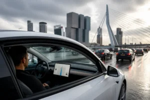 Ervaring met zelfrijdende Tesla door het drukke Rotterdamse verkeer