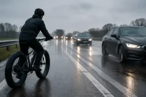 Fatbiker veroorzaakt gevaarlijke situatie op snelweg door navigatiefout