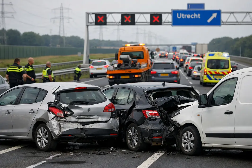 Meer dan een uur vertraging door kettingbotsing op A27 richting Utrecht
