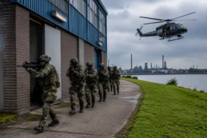 Militairen oefenen met gijzeling en bevrijding in Sliedrecht