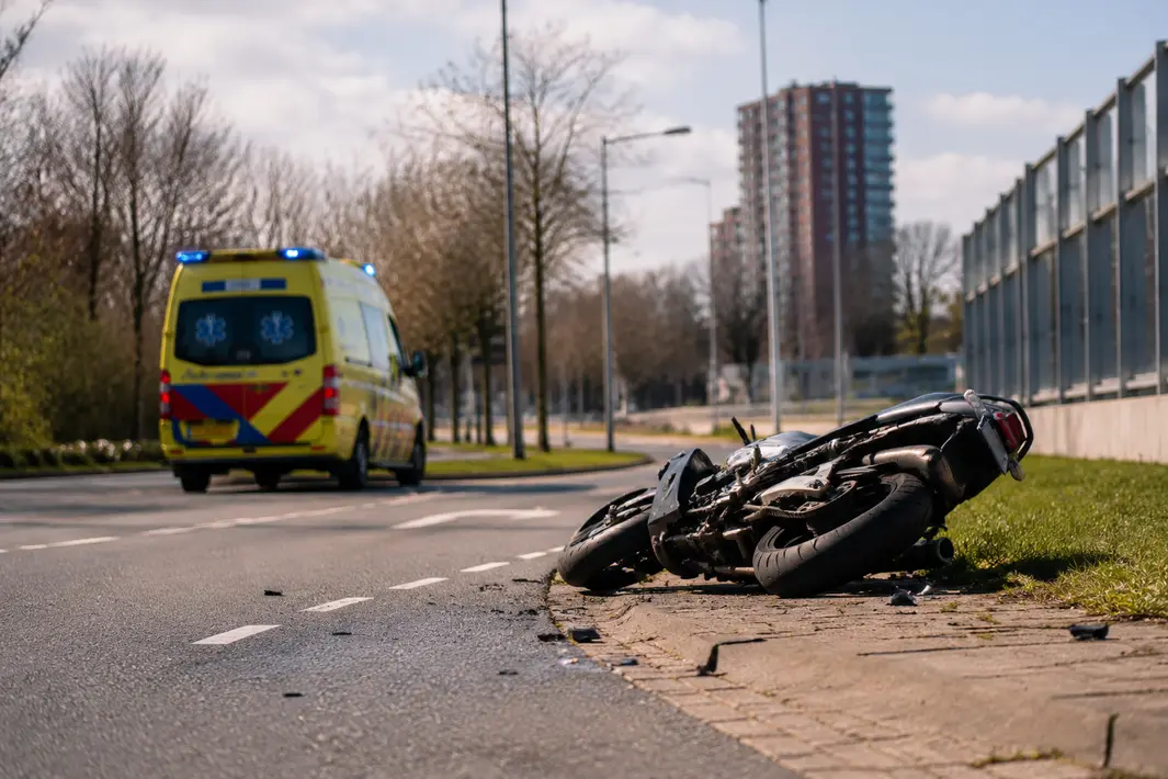 Motorrijder zwaargewond na eenzijdig ongeval in Rotterdam-Hoogvliet