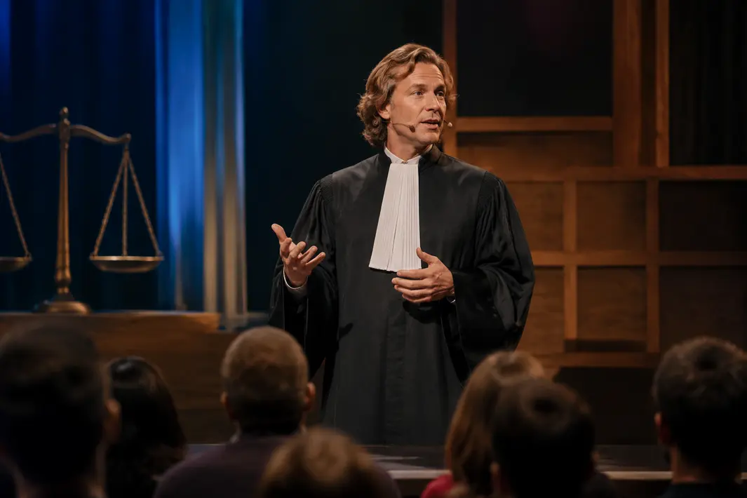 Rechter Jacco Janssen treedt op in het theater en maakt recht toegankelijker