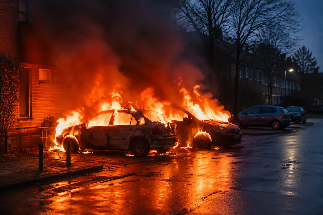 Twee auto’s in brand gestoken aan de Heepvoorde in Spijkenisse