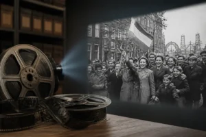 Unieke filmmaterialen uit archief tonen bevrijdingsfeest op Noordereiland in 1945
