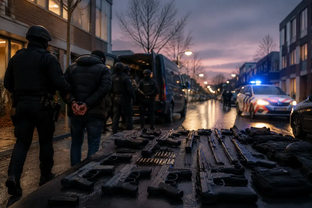 Veertien Arrestaties na Politieactie met Inbeslagname van Tientallen Wapens