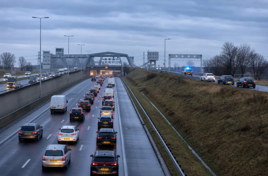 Vertraging in ochtendspits door aanrijding bij Heinenoordtunnel