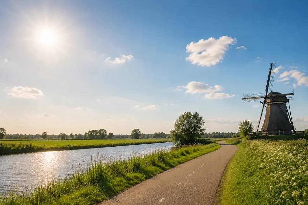 Zonnige en warmere dag met lichte wind uit het noordoosten