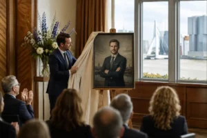 Portret van wethouder onthuld in Rotterdamse trouwzaal