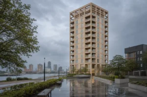 Rotterdamse houten woontoren SAWA wint prijs voor beste gebouw van het jaar